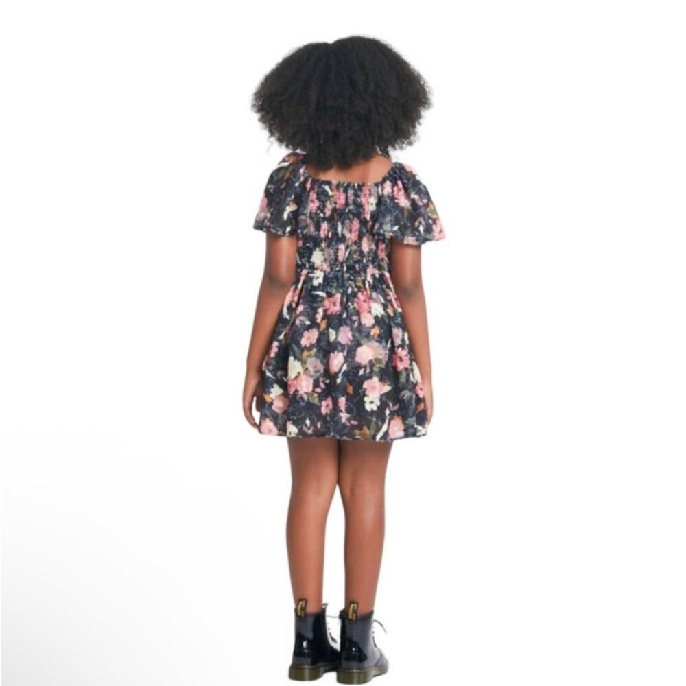 Tanya Taylor Glenda Floral Mini Dress Size M (8-9) in Black and Pink - Picture 3 of 12